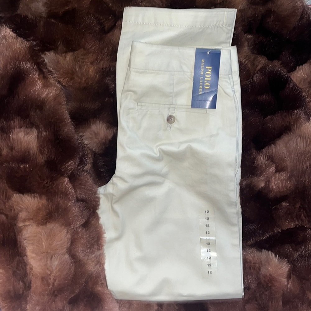 NWT Boys Polo Khaki Slacks Size: 12